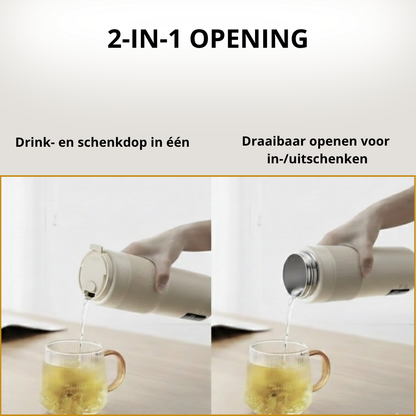 Thermosfles Flessenwarmer Onderweg 450ML (2026) – Oplaadbaar & Draadloos – RVS Multifunctioneel voor Baby & Volwassenen