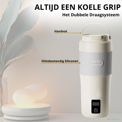 Thermosfles Flessenwarmer Onderweg 450ML (2026) – Oplaadbaar & Draadloos – RVS Multifunctioneel voor Baby & Volwassenen