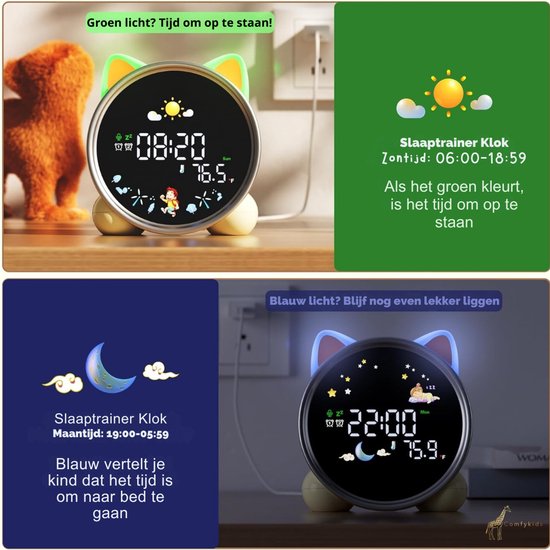Slaaptrainer & Kinderwekker met Nachtlampje