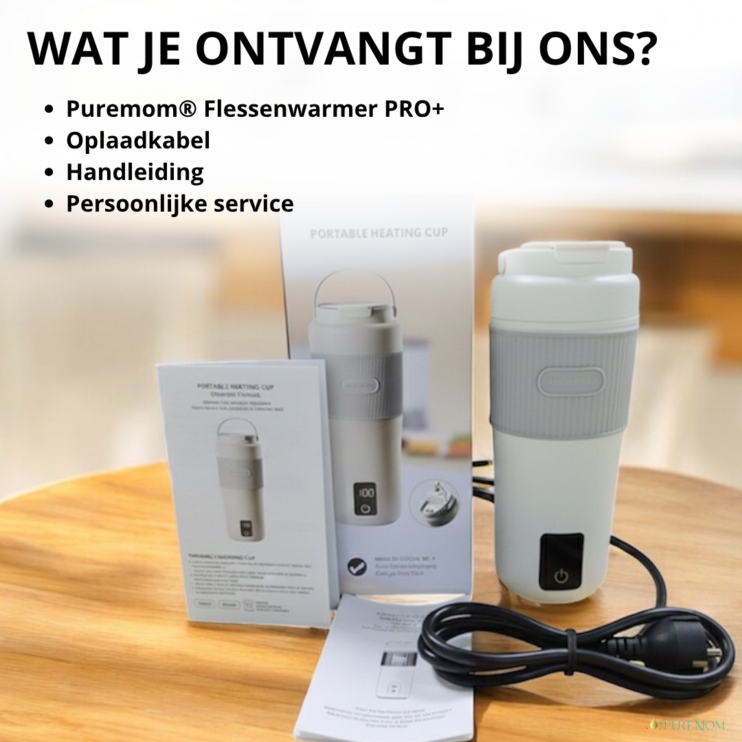 Thermosfles Flessenwarmer Onderweg 450ML (2026) – Oplaadbaar & Draadloos – RVS Multifunctioneel voor Baby & Volwassenen