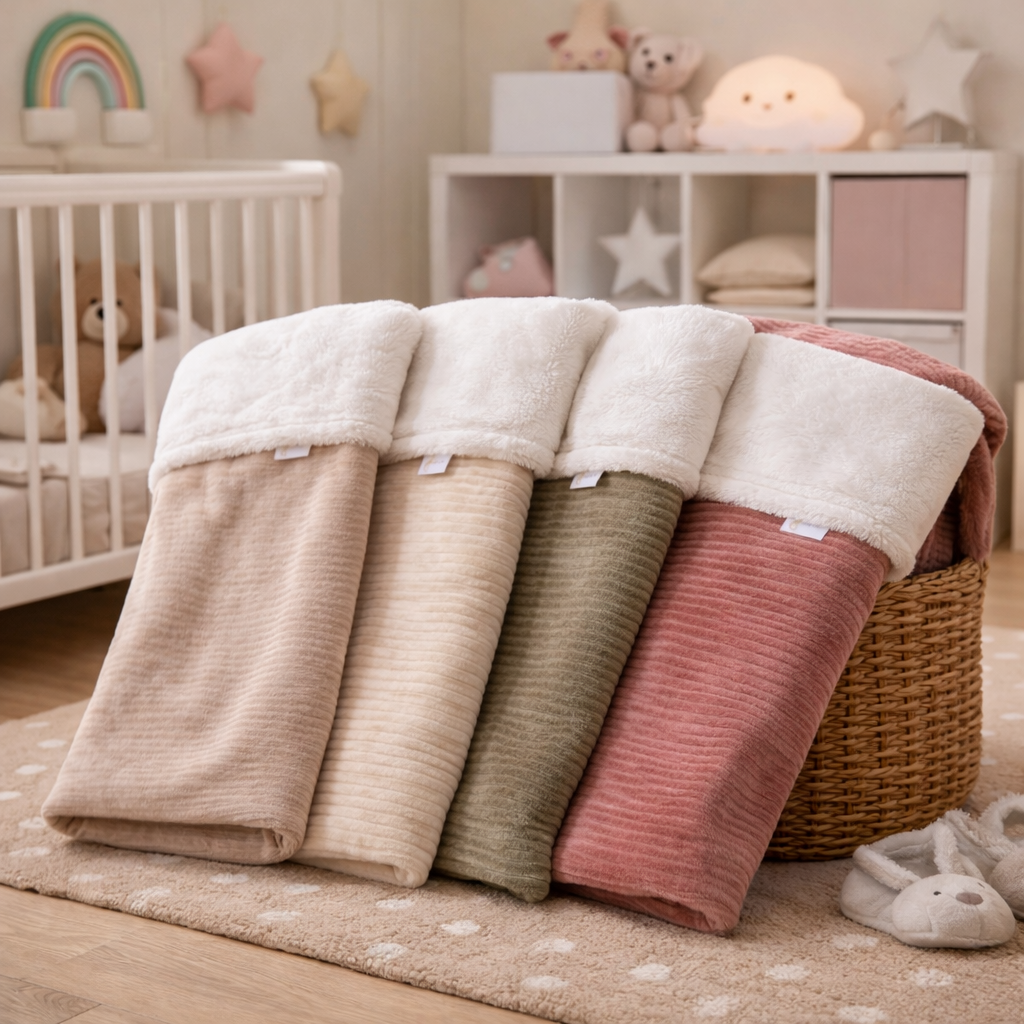 Bamboe Rib Velours Deken – OEKO-TEX – Luxe, Zacht en Warm – Verkrijgbaar in Meerdere Kleuren & Maten