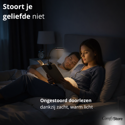 Voorleeslampje Pro 2026 – 360° Draaibaar – 3 Lichtstanden – Oogveilig LED – Snelladen incl. Gratis USB-C & Kopje