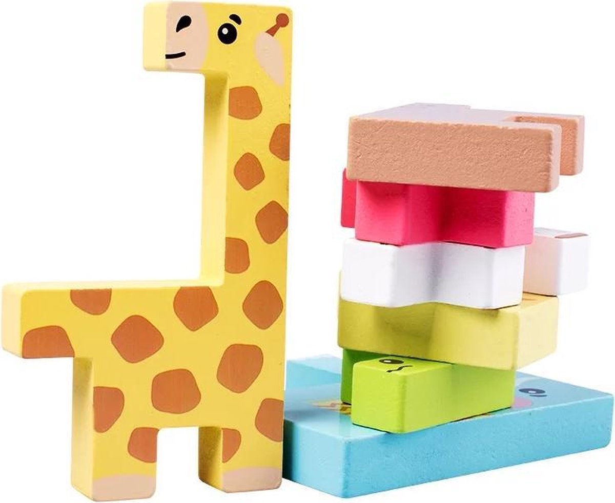 Houten Dieren Schuifpuzzel Montessori – Educatieve Jungle Puzzel voor Peuters (1+ jaar)